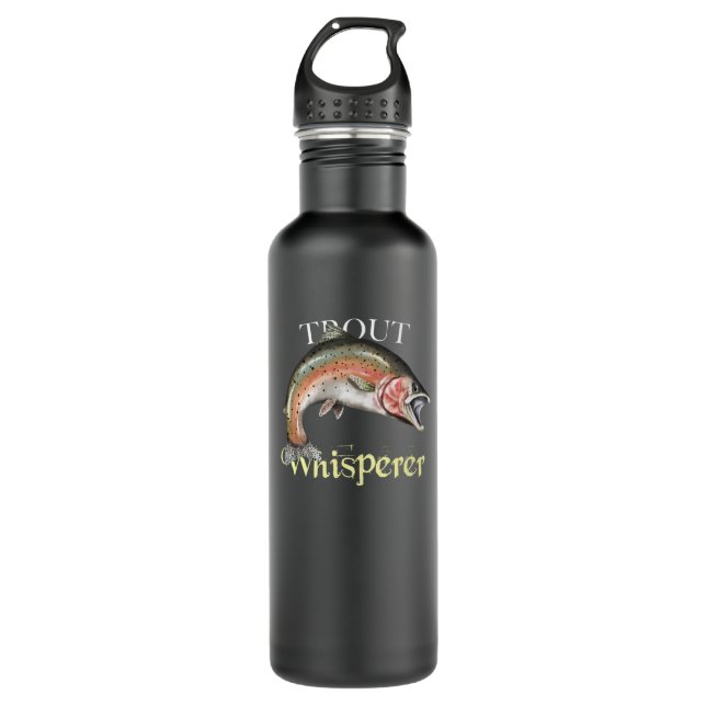 Trout Whisperer Dark Stainless Steel Water Bottle (Front)