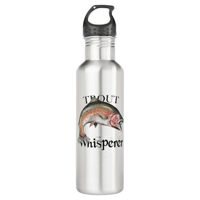 Trout Whisperer Stainless Steel Water Bottle (Front)