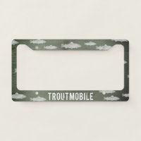 Troutmobile | Swimming Fish | Trout Fisherman's License Plate Frame