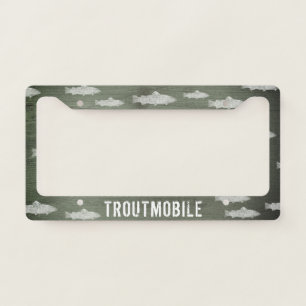 Troutmobile   Swimming Fish   Trout Fisherman's License Plate Frame