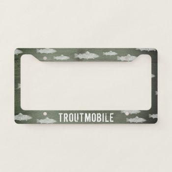 Troutmobile | Swimming Fish | Trout Fisherman's License Plate Frame by jennsdoodleworld at Zazzle