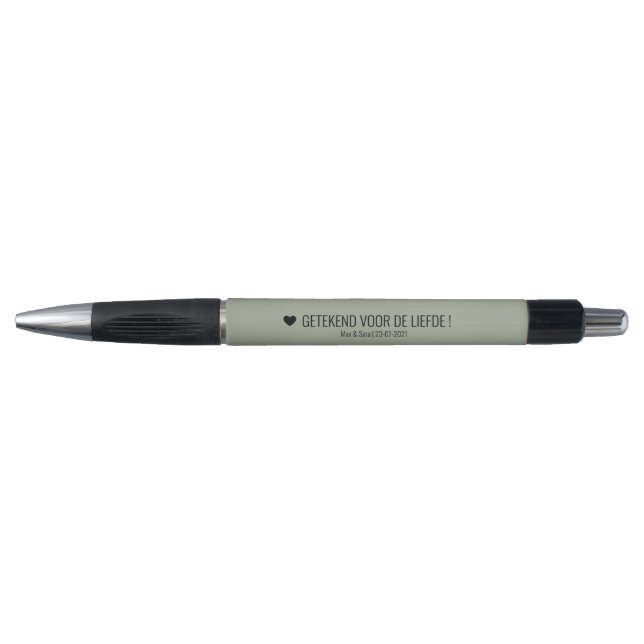 Trouwen - pen getuigen met namen Dried Herb (Front)