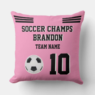trow pillow soccer pink black personalized sport