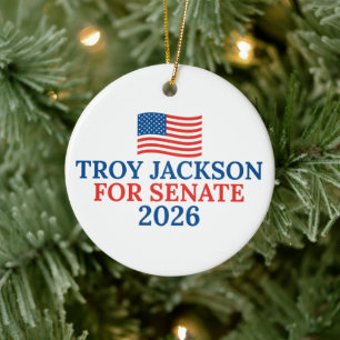 Troy Jackson for Senate 2026 Election Christmas Ceramic Ornament