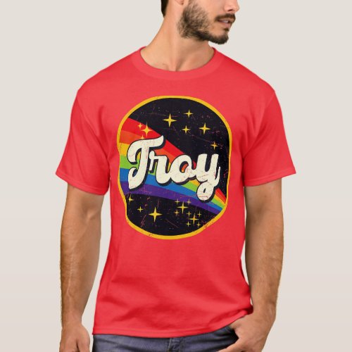 Troy Rainbow In Space Vintage GrungeStyle T_Shirt