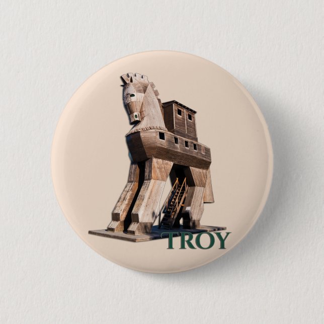 Troy: Trojan Horse Button (Front)