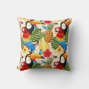 Trpical pattern throw pillow