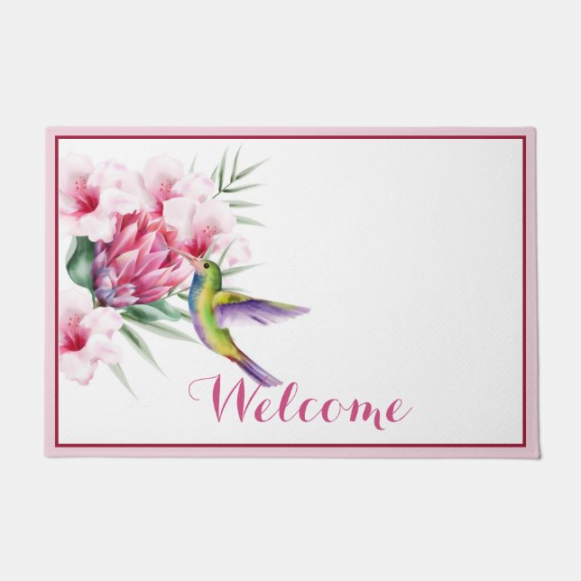 Trropical bird custom  doormat (Front)