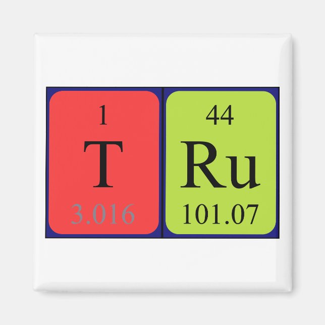 Tru periodic table name magnet (Front)