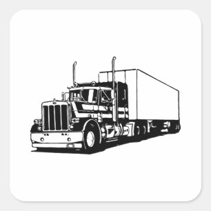 Truck and Dry-van Square Sticker