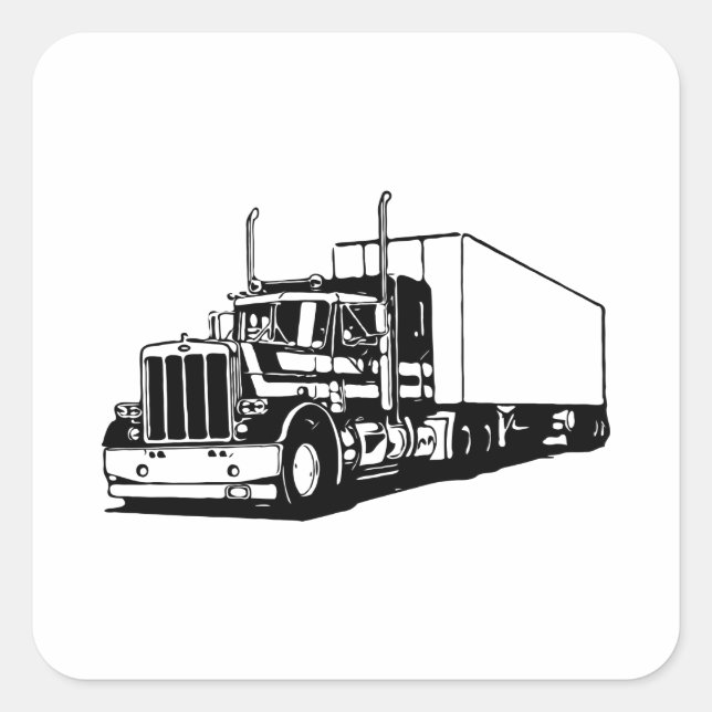 Truck and Dry-van Square Sticker (Front)