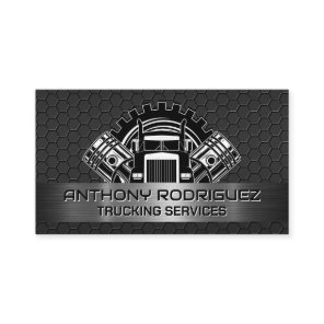 Truck and Pistons | Steel Industrial Business Card