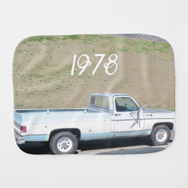 Truck  baby burp cloth (Front Horizontal)