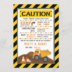 Truck baby shower invitation