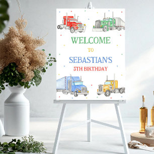 Truck Birthday Welcome Sign