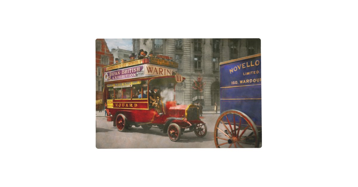 Truck Bus The London motor bus 1915 Placemat Zazzle