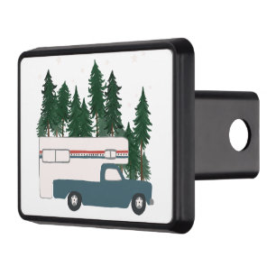 Truck Camper in the forest RV camping Hitch Cover