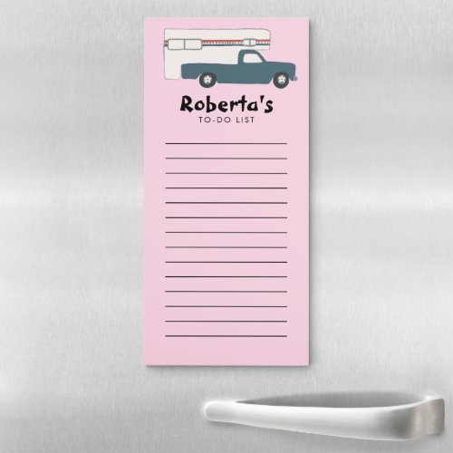 Truck Camper RV Custom Grocery Shop To_DO List Magnetic Notepad