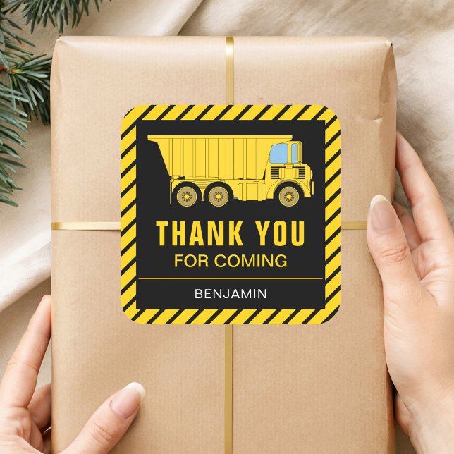 Truck Construction Birthday Party Favor Sticker (Creator Uploaded)