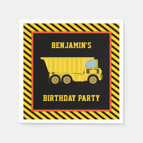 Truck Construction Birthday Party Paper Napkins