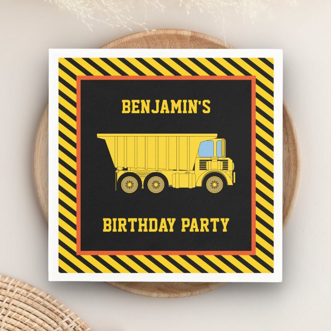 Truck Construction Birthday Party Paper Napkins (Creator Uploaded)