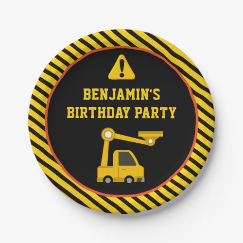 Truck Construction Birthday Party Paper Plates