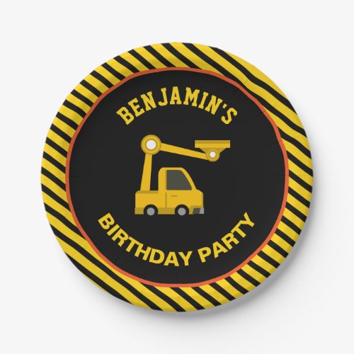 Truck Construction Birthday Party Paper Plates