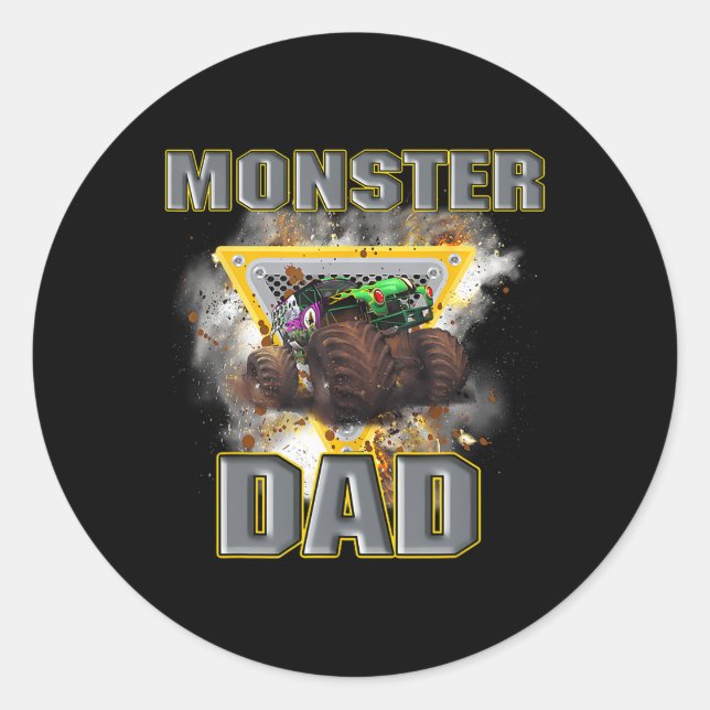 Truck Dad Fathers Day Monster Truck Are My Jam 1  Classic Round Sticker (Front)