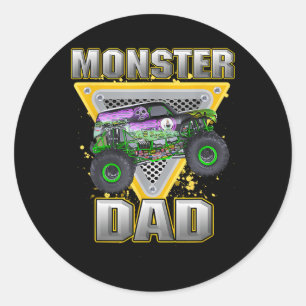Truck Dad Fathers Day Monster Truck Are My Jam Classic Round Sticker