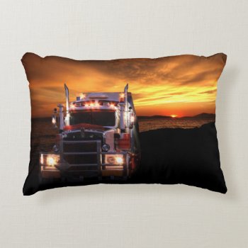 Truck Driver Accent Pillow by deemac2 at Zazzle