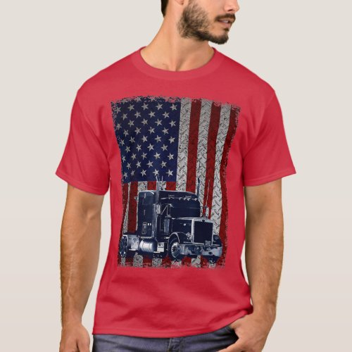 Truck driver american flag trucker gift 2 T_Shirt