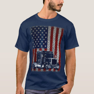 Truck Driver American Flag Trucker Gift T-Shirt
