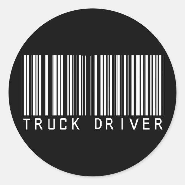 Truck Driver Bar Code Classic Round Sticker (Front)