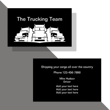 Truck Driver Business Cards by Luckyturtle at Zazzle