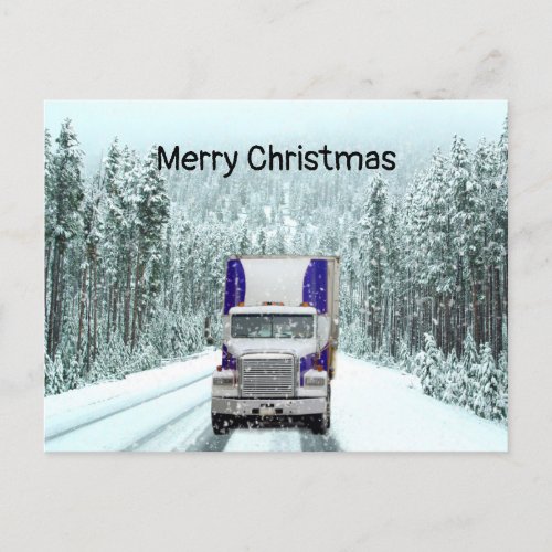 Truck Driver Christmas Holiday Postcard