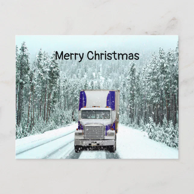 Truck Driver Christmas Holiday Postcard Zazzle