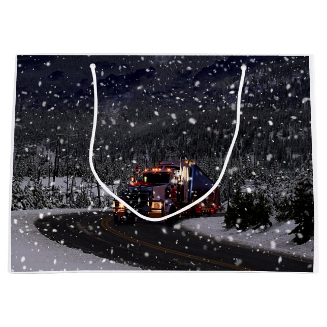 Truck Driver Christmas Large Gift Bag (Front)