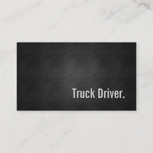 Truck Driver Cool Black Metal Simplicity Business Card