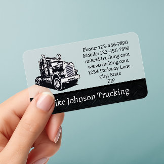 Truck Driver Haul Semi Transport Custom Clear Business Cards