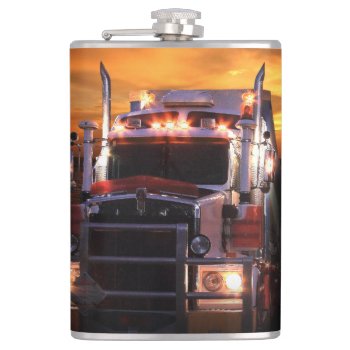 Truck Driver Hip Flask by deemac2 at Zazzle