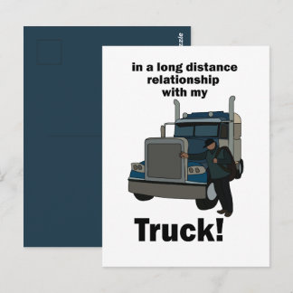 Truck Driver In a Relationship With Truck Birthday Postcard