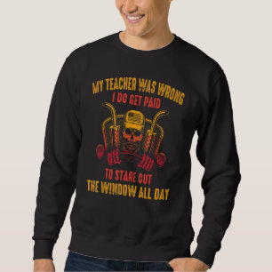 Truck Driver - Inspiration - American Flag - Skull Sweatshirt