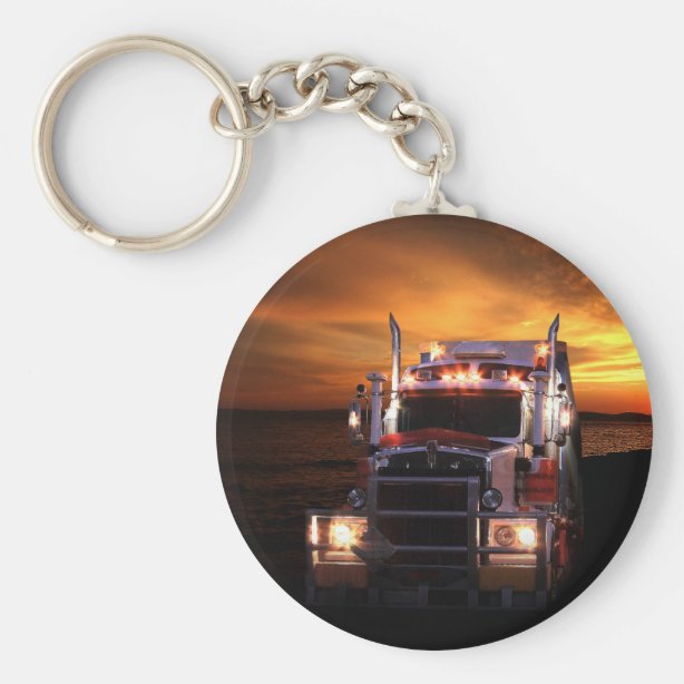 Semi Truck Keychains No Minimum Quantity Zazzle