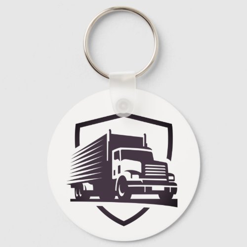 Truck Driver Logo Button Keychain
