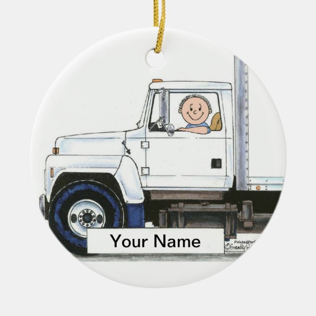 Truck Driver - Male Ceramic Ornament (Front)