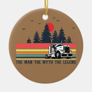 Truck Driver Mechanic Dad Trucker Truck Father's Ceramic Ornament