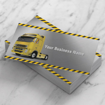 Truck Driver Metal Professional Business Card by cardfactory at Zazzle