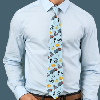 Truck Driver Profession Dad Tie