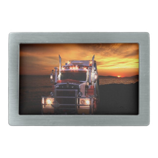 Truck Driver Rectangular Belt Buckle (Front)