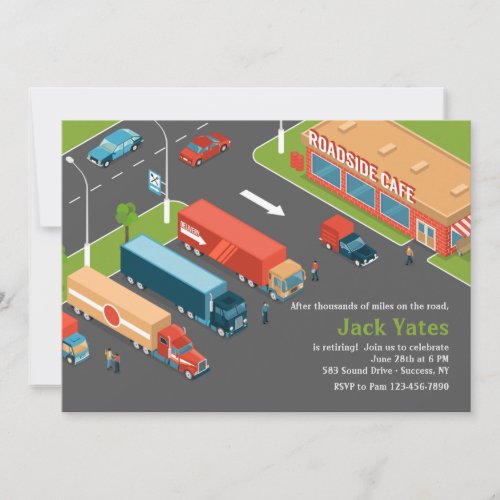 Truck Driver Retirement Party Invitation